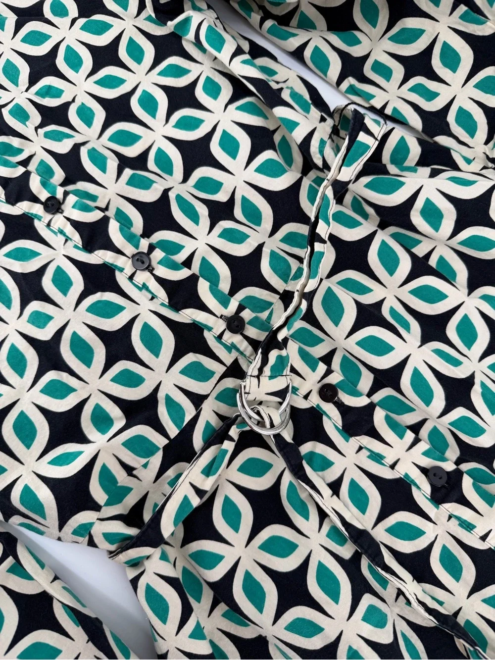 Zara Retro 70s BLOGGER Favorite Geometric Print Nelly Belted Shirt Dress XS - Picture 5 of 9